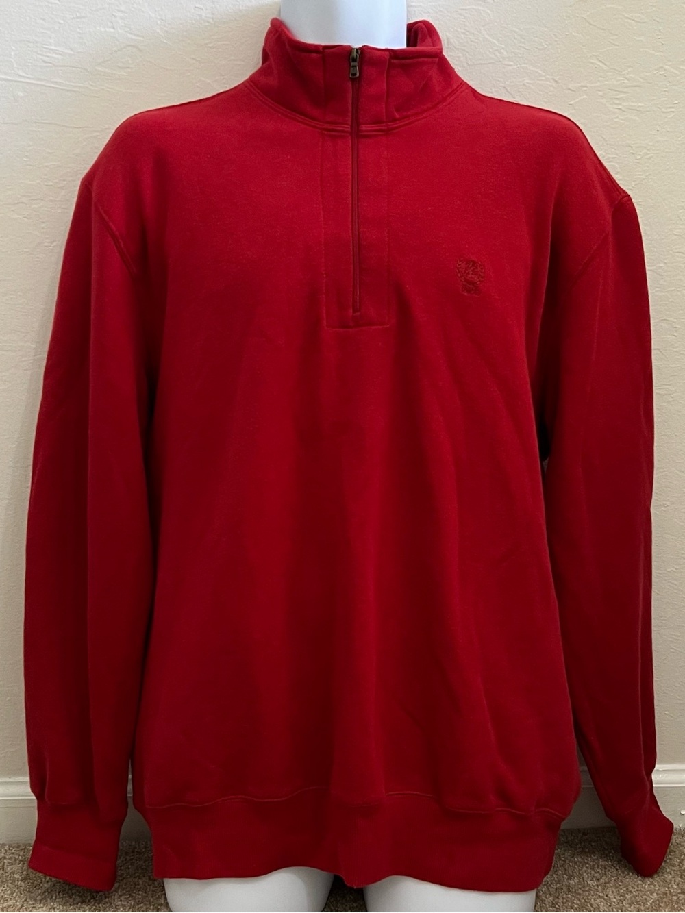 Izod Red Half-Zip Pullover Sweatshirt Mens Size Large